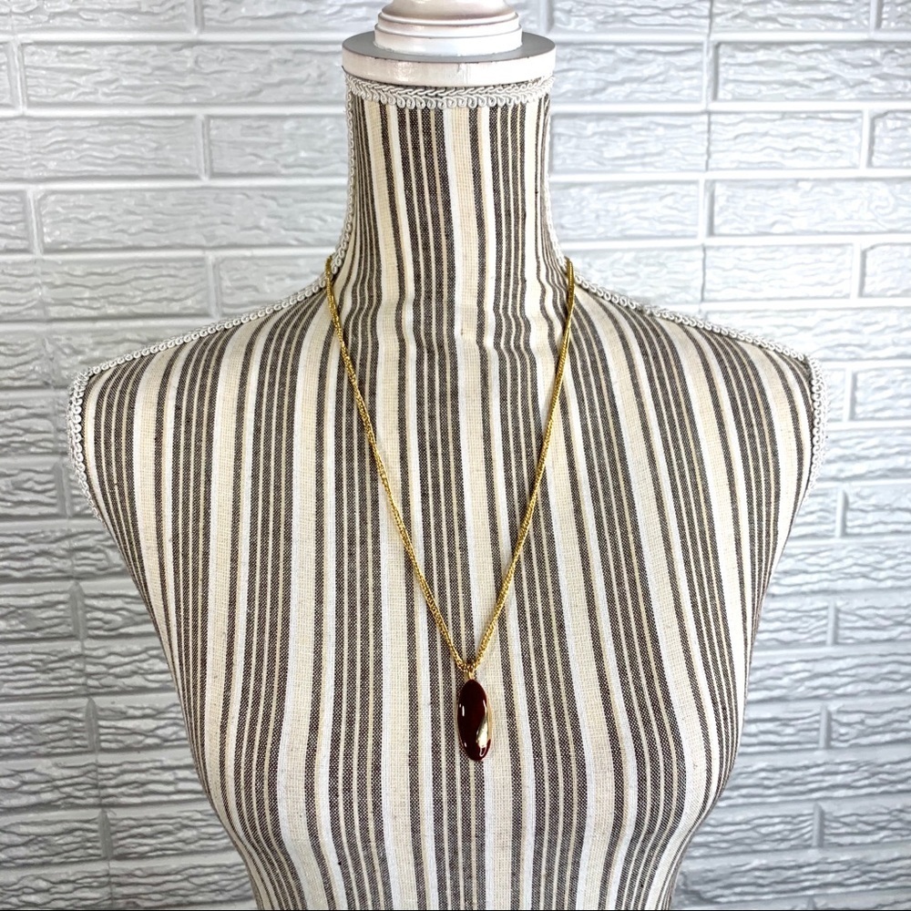 Vintage Sarah Coventry Gold & Maroon Necklace - Picture 2 of 7